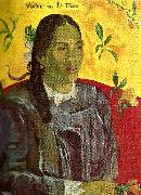 Paul Gauguin vahine med gardenia oil painting reproduction